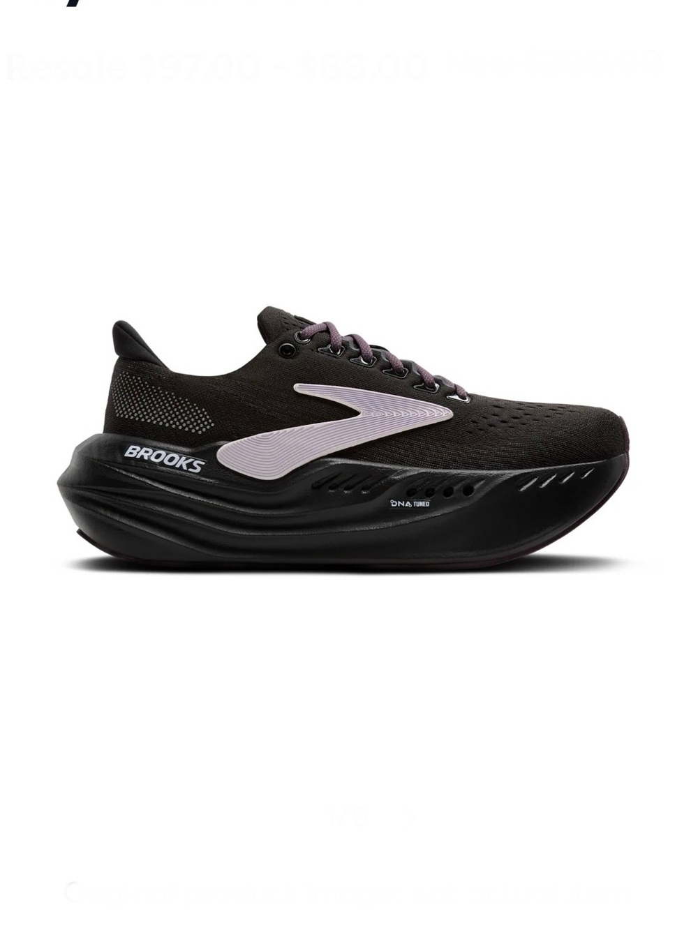 Brooks Glycerin Max Women’s Black Running Shoe with Light Pink Logo